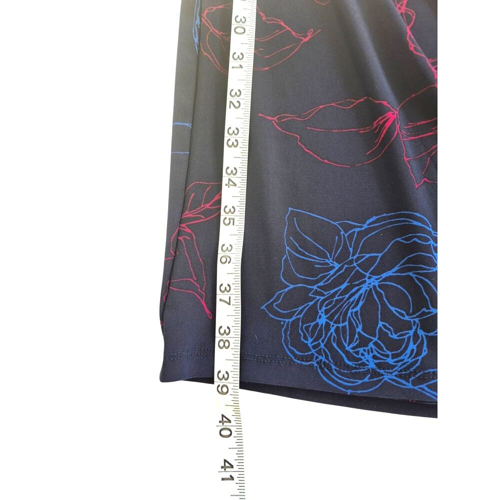 Lauren Ralph Lauren Dress Sz 12 Faux Wrap Navy Print Jersey Office Siren Event - Picture 9 of 9